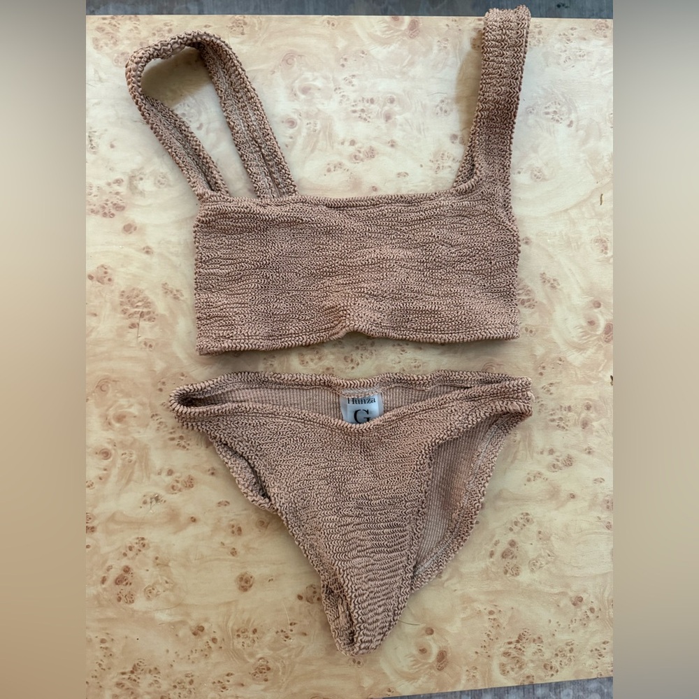Hunza G Xandra Bikini in Metallic Cocoa